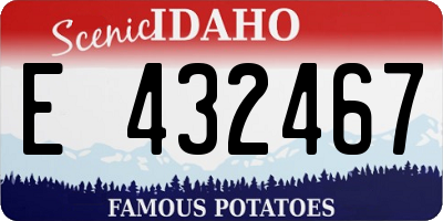 ID license plate E432467