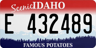 ID license plate E432489
