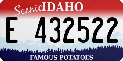 ID license plate E432522