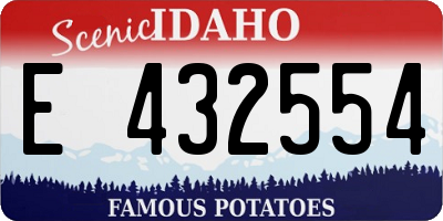 ID license plate E432554