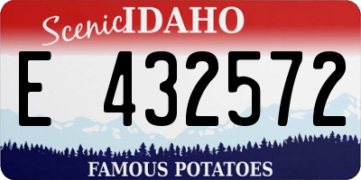 ID license plate E432572