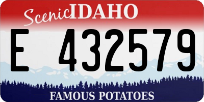 ID license plate E432579