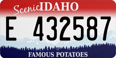ID license plate E432587