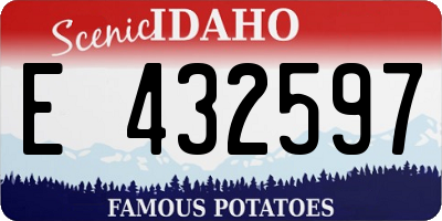 ID license plate E432597