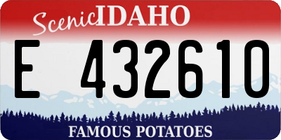 ID license plate E432610