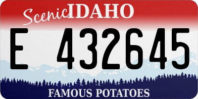ID license plate E432645