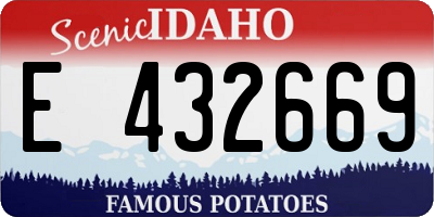 ID license plate E432669