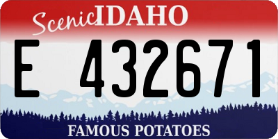 ID license plate E432671