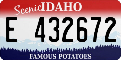 ID license plate E432672
