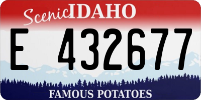 ID license plate E432677