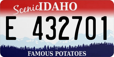 ID license plate E432701