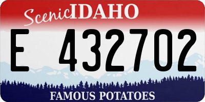ID license plate E432702