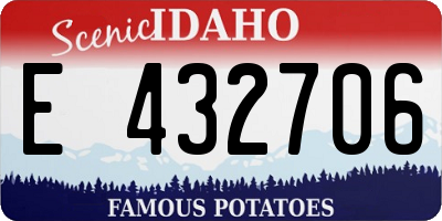 ID license plate E432706