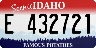 ID license plate E432721