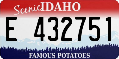 ID license plate E432751