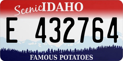 ID license plate E432764