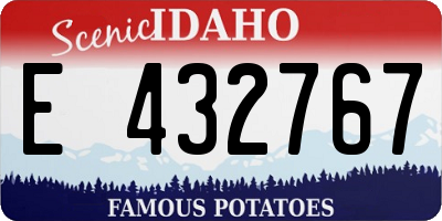 ID license plate E432767