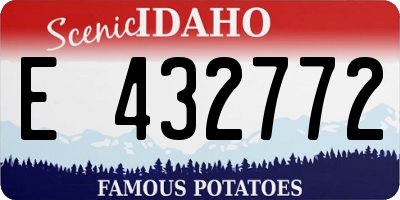 ID license plate E432772