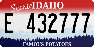 ID license plate E432777