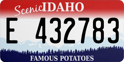 ID license plate E432783