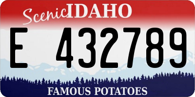 ID license plate E432789