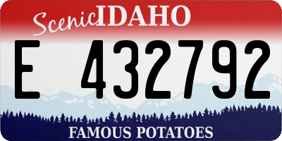 ID license plate E432792