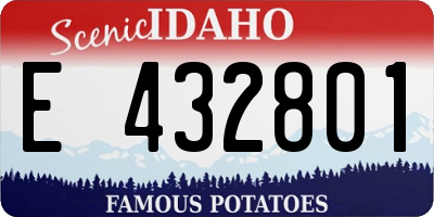 ID license plate E432801