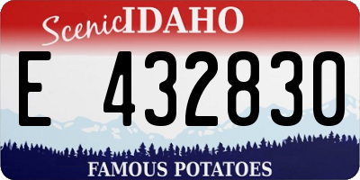 ID license plate E432830