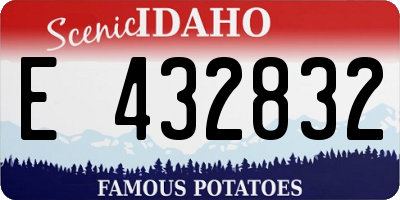 ID license plate E432832