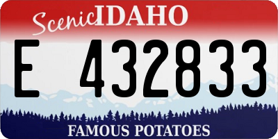 ID license plate E432833