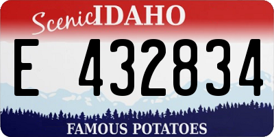 ID license plate E432834
