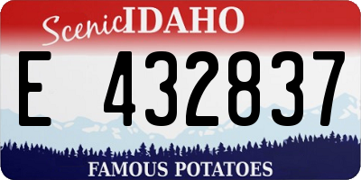 ID license plate E432837
