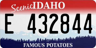 ID license plate E432844
