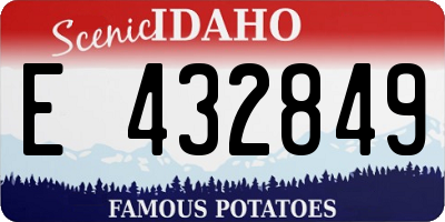 ID license plate E432849