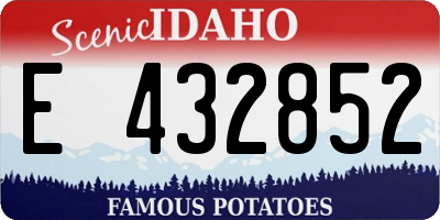 ID license plate E432852