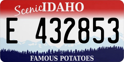 ID license plate E432853