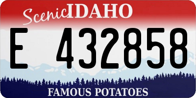 ID license plate E432858