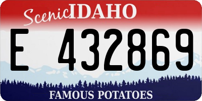 ID license plate E432869