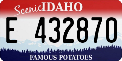 ID license plate E432870