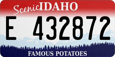 ID license plate E432872