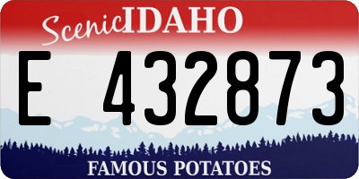 ID license plate E432873