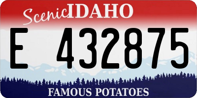 ID license plate E432875