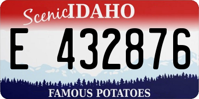 ID license plate E432876