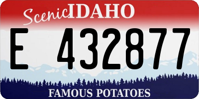 ID license plate E432877