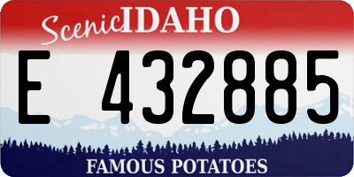 ID license plate E432885