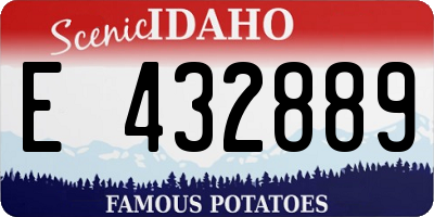 ID license plate E432889
