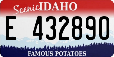 ID license plate E432890