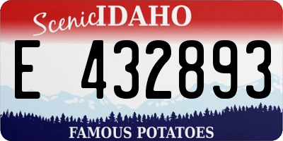 ID license plate E432893
