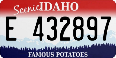 ID license plate E432897