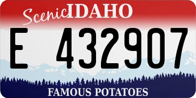 ID license plate E432907